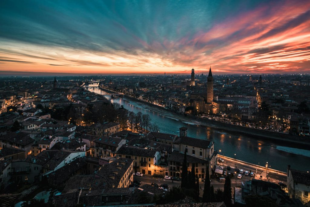Verona and the Adige at dusk