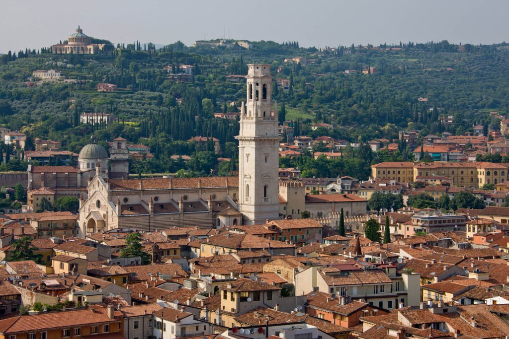 View over Verona and its cathedral